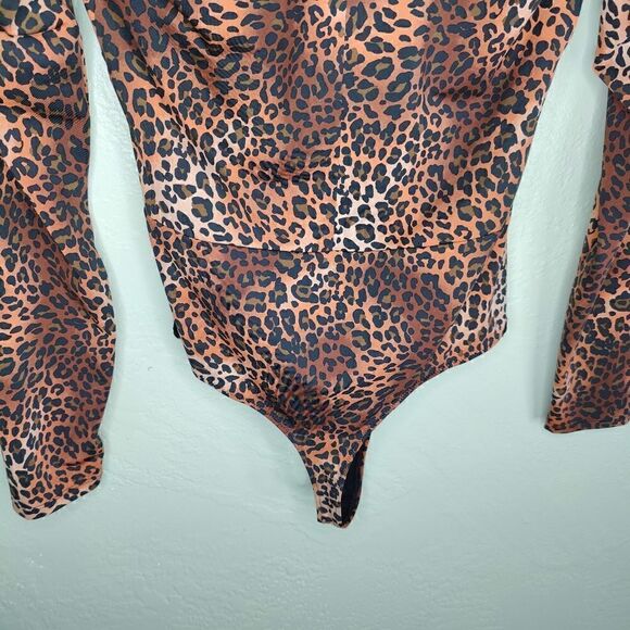 I.N.C Leopard Print Intimate Long Sleeve Body Suit - Picture 4 of 9